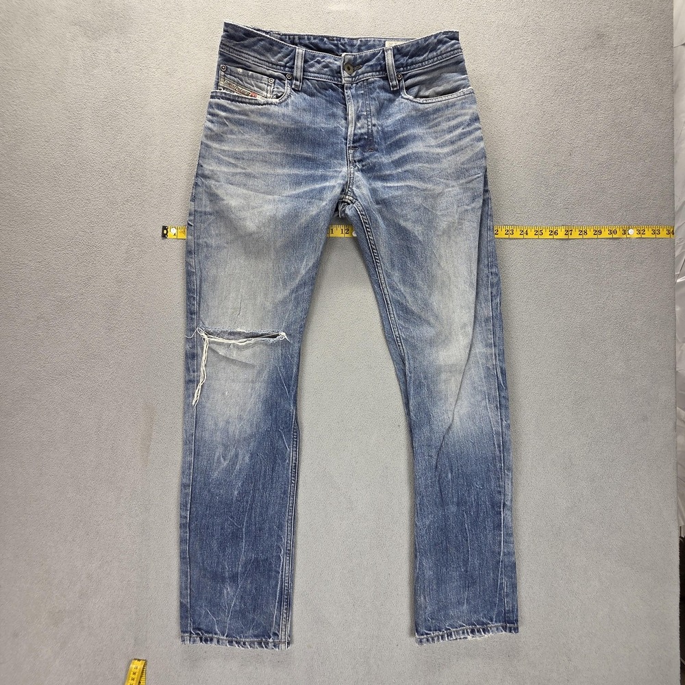 Diesel Jeans Mens 30x30 Blue Zatiny Light Wash Distressed Made In Italy 008M2